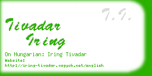 tivadar iring business card